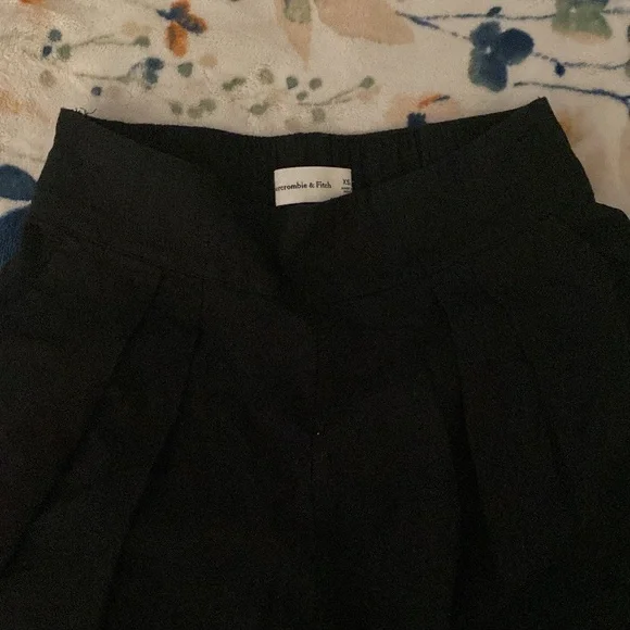 Abercrombie Black linen Wide-Leg Pants - Picture 3 of 7